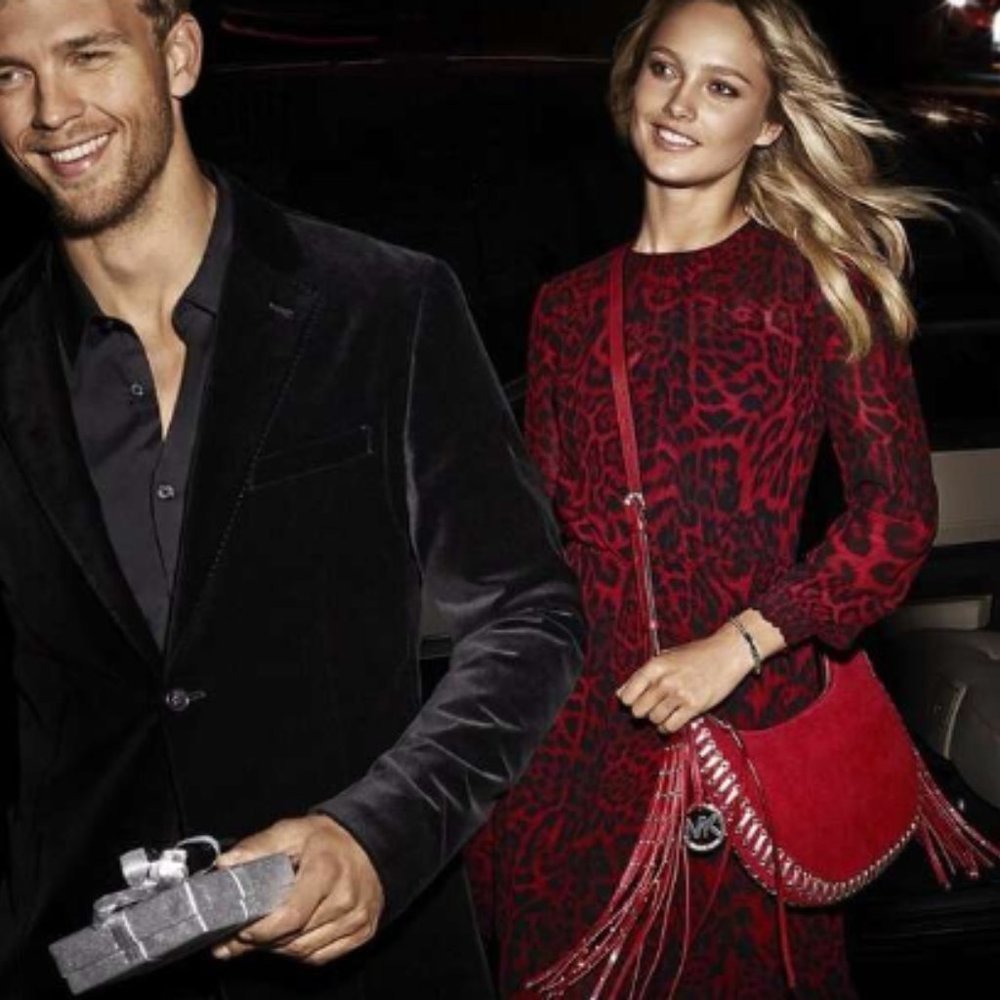 Michael kors red animal print shift dress